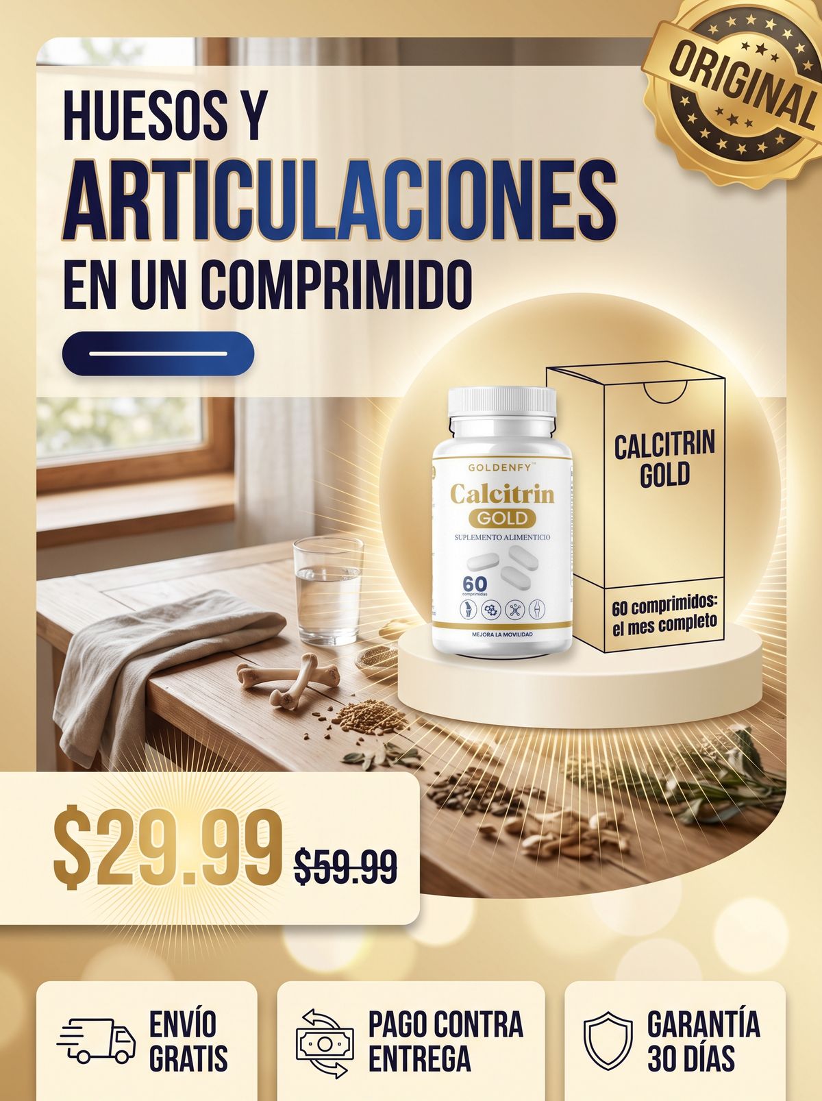 Calcitrin Gold: huesos y articulaciones en un comprimido, $29.99 con envio gratis