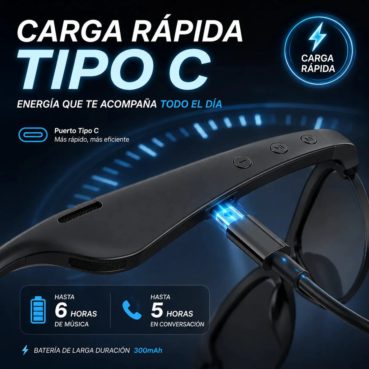 Gafas Inteligentes G58 · Audio Bluetooth, Llamadas y Traducción