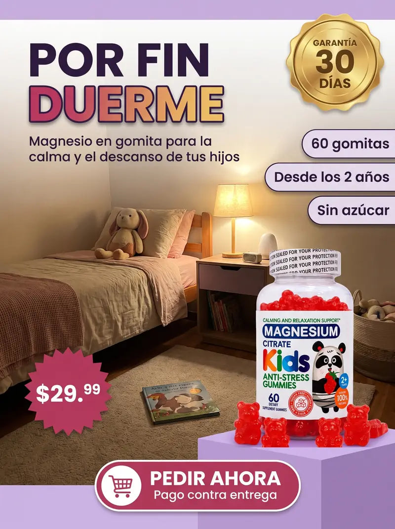 Magnesium Kids Gummies, gomitas de citrato de magnesio para ninos