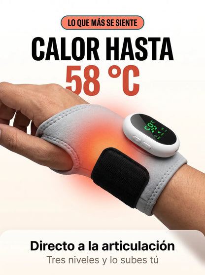 Muñequera Masajeadora con Calor · Alivio para túnel carpiano y tendinitis