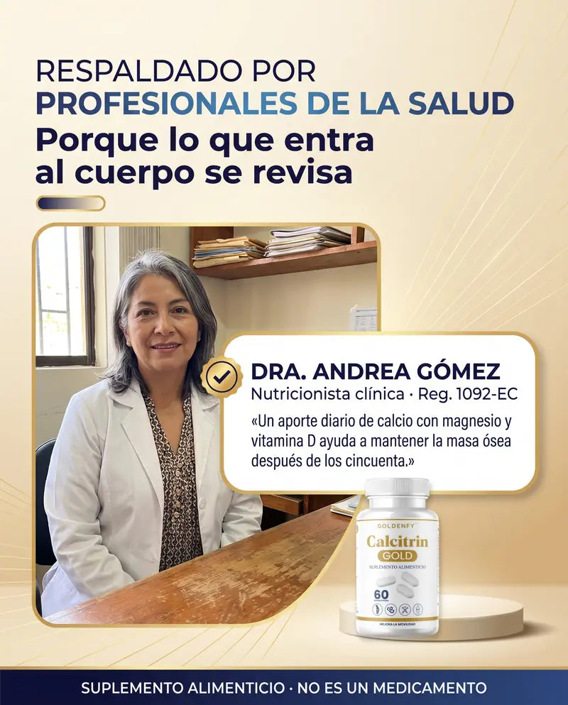 Respaldado por profesionales de la salud: suplemento alimenticio, no es un medicamento