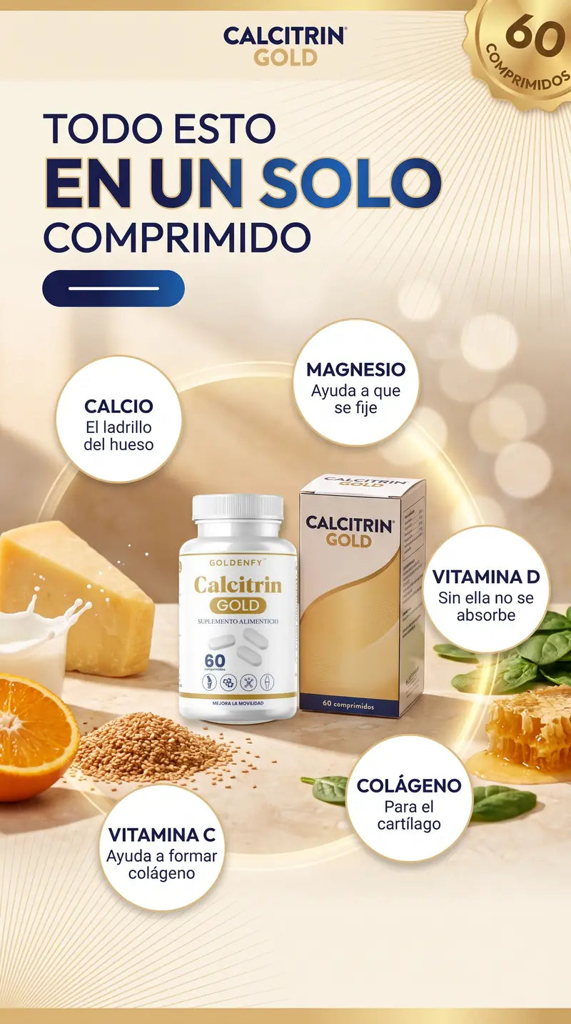 Seis cosas en un solo comprimido: calcio, magnesio, vitamina D, glucosamina, condroitina y vitamina C