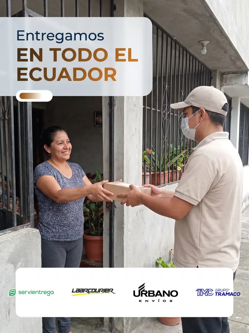 Entregamos en todo el Ecuador con Servientrega, Laar Courier, Urbano y Tramaco: verifica que tus datos esten correctos