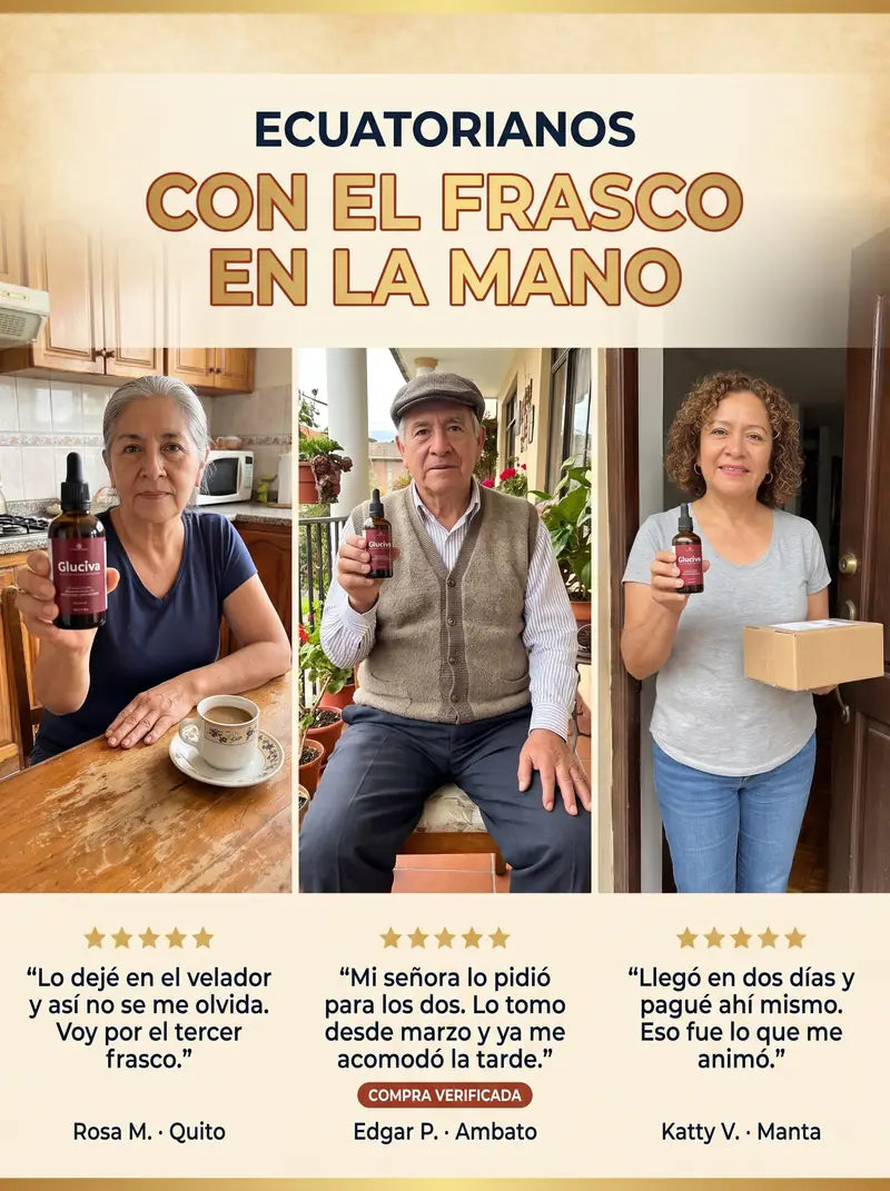 Ecuatorianos con el frasco en la mano: Rosa M. de Quito, Edgar P. de Ambato y Katty V. de Manta