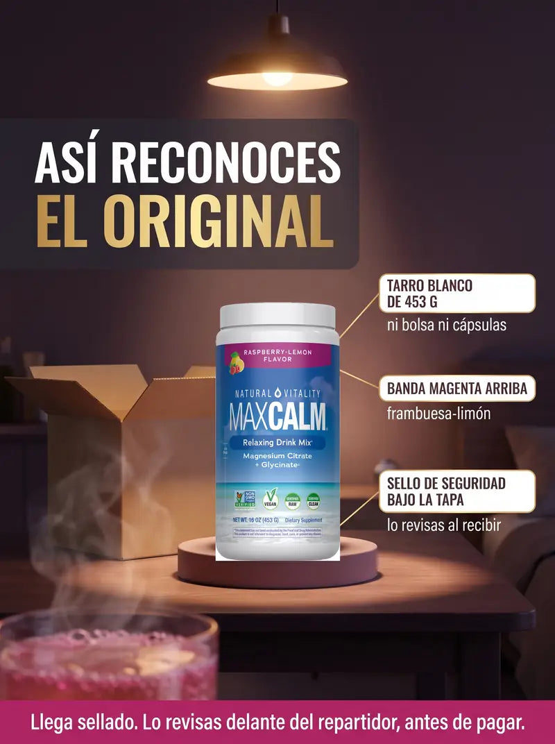 Asi reconoces el original: tarro blanco de 453 g, banda magenta arriba y sello de seguridad bajo la tapa
