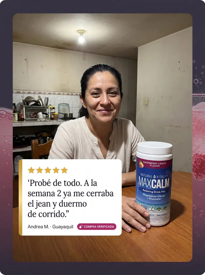 Lo que dice quien ya lo toma: probe de todo, a la semana 2 ya me cerraba el jean y duermo de corrido. Andrea M., Guayaquil