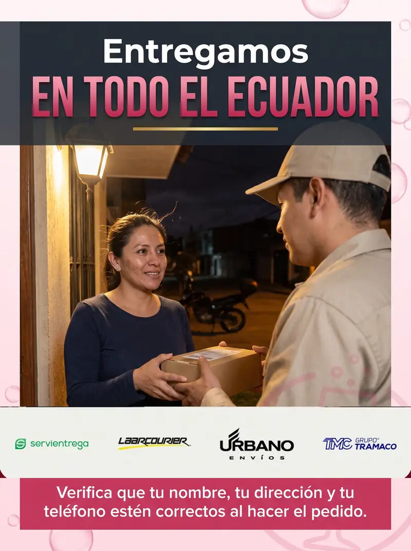 Entregamos en todo el Ecuador con Servientrega, Laar Courier, Urbano y Tramaco