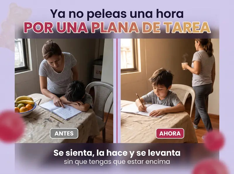 Ya no peleas una hora por una plana de tarea: se sienta, la hace y se levanta