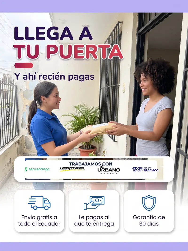 Llega a tu puerta y ahi recien pagas: Servientrega, Laar Courier, Urbano y Tramaco