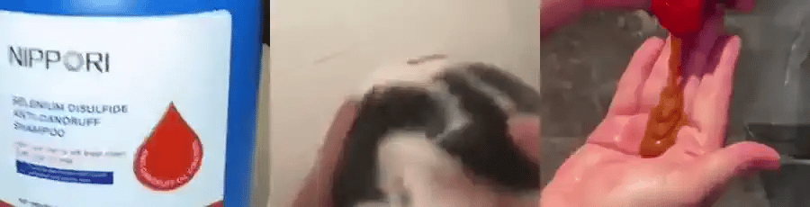 El shampoo actuando sobre el cuero cabelludo