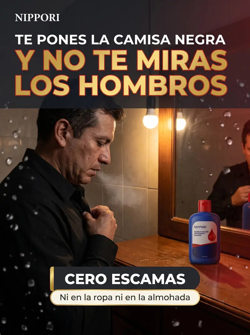 Te pones la camisa negra y no te miras los hombros: cero escamas en la ropa ni en la almohada