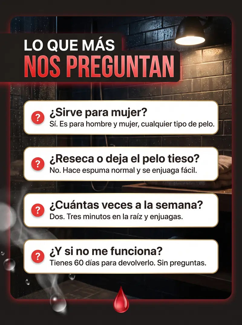 Lo que mas nos preguntan: si sirve para mujer, si reseca, cuantas veces a la semana y que pasa si no funciona