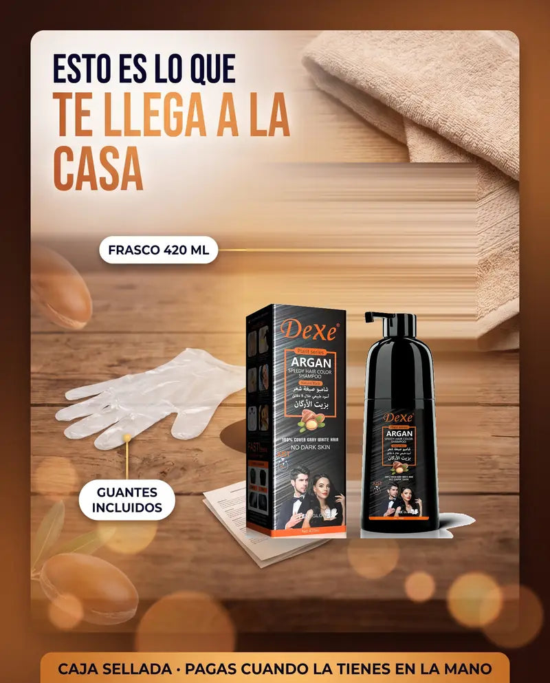Esto es lo que te llega: frasco de 420 ml, guantes e instrucciones