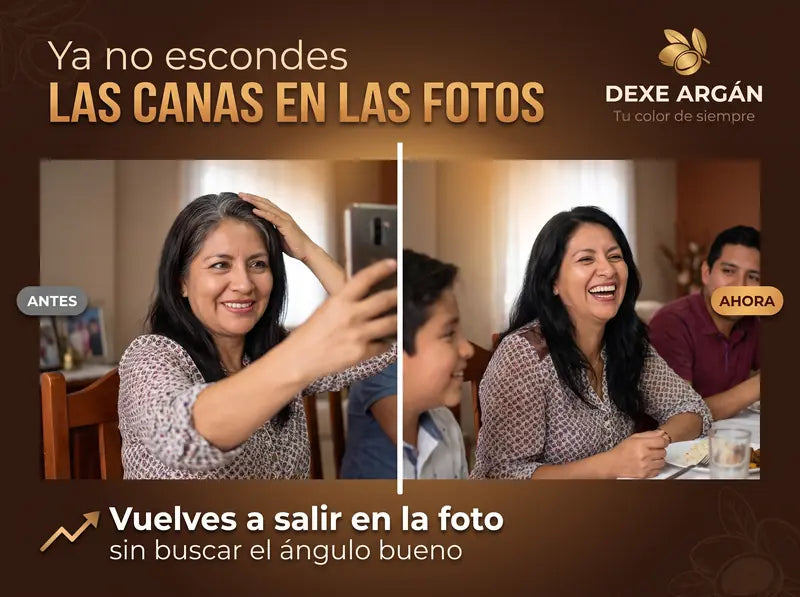 Ya no escondes las canas en las fotos: antes y ahora de la misma señora