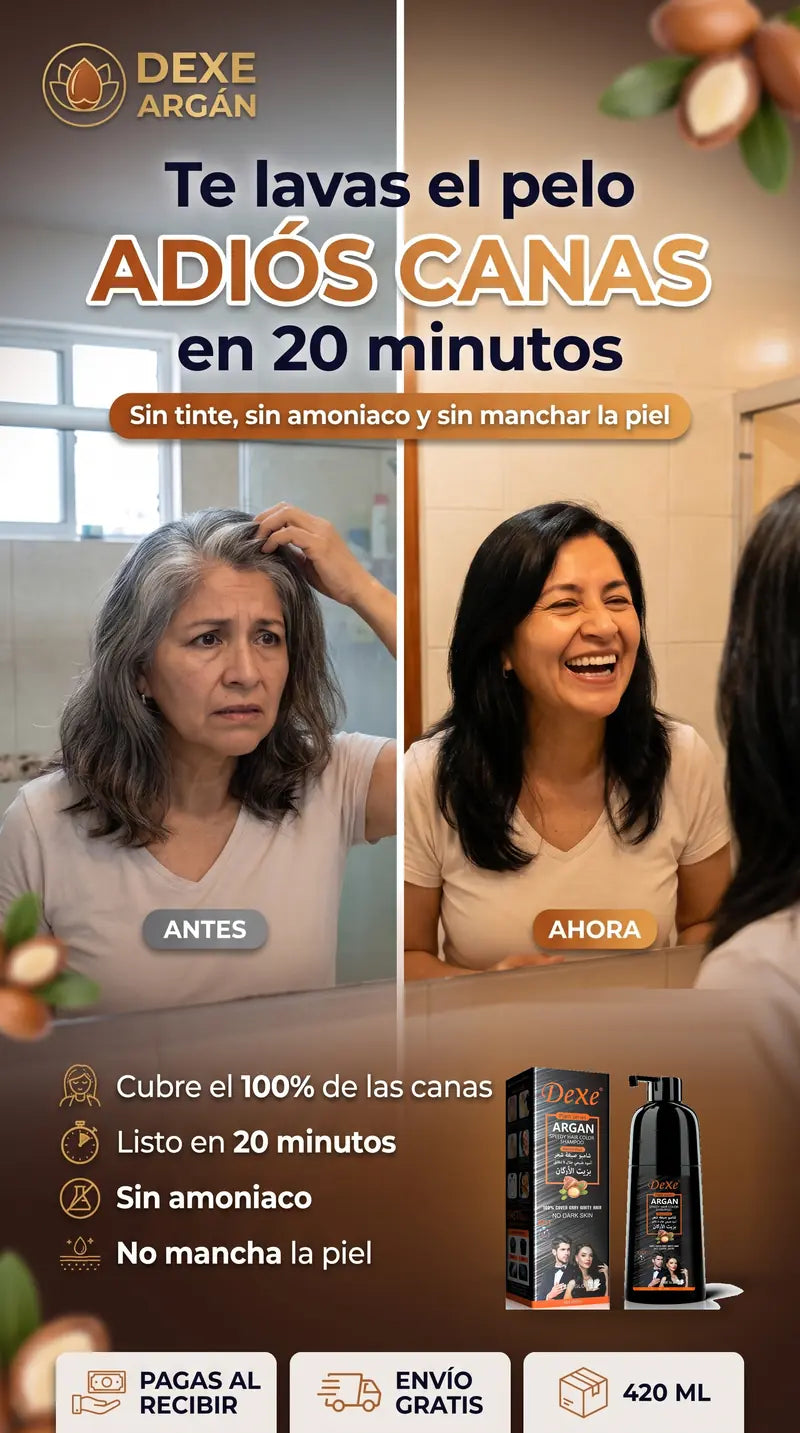 Adiós canas en 20 minutos: la misma señora antes con la raíz canosa y ahora con su color