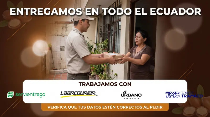 Entregamos en todo el Ecuador: Servientrega, Laar, Urbano y Tramaco