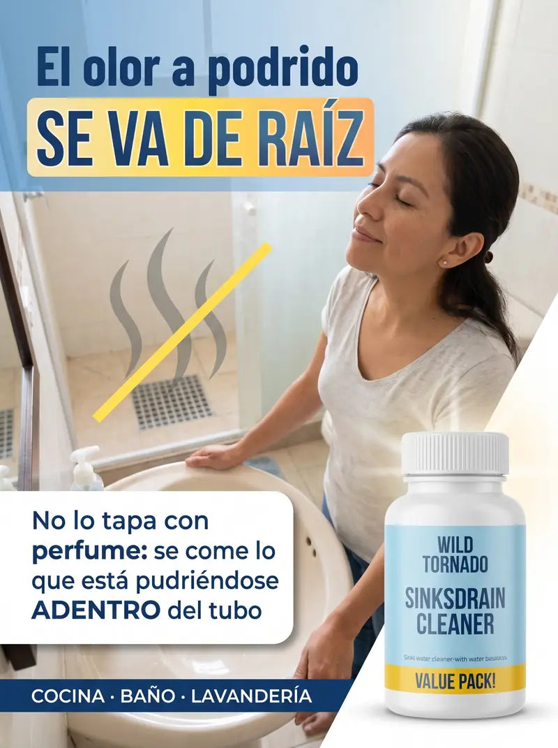 El olor a podrido se va de raíz porque se come lo que se está pudriendo adentro del tubo