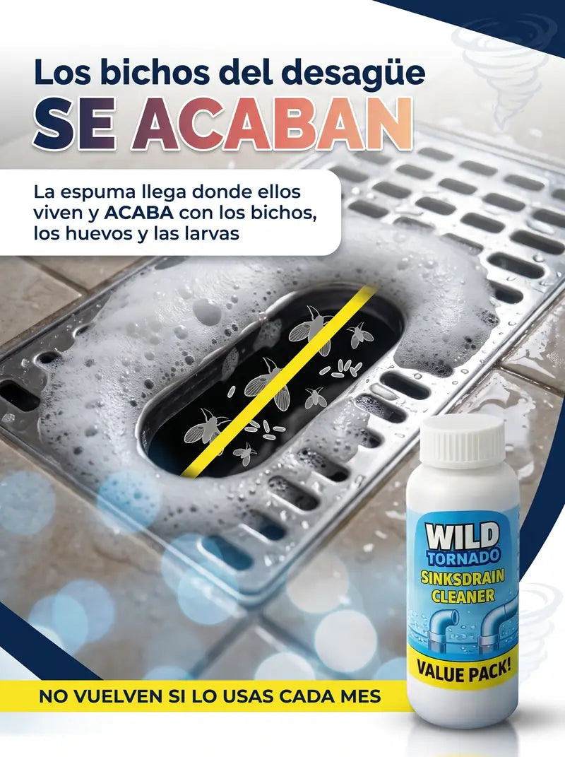 Los bichos del desagüe se acaban: la espuma llega donde viven, a los huevos y las larvas