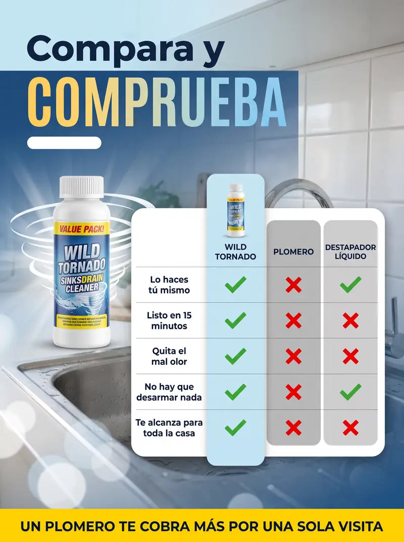 Compara y comprueba: frente al plomero y al destapador líquido